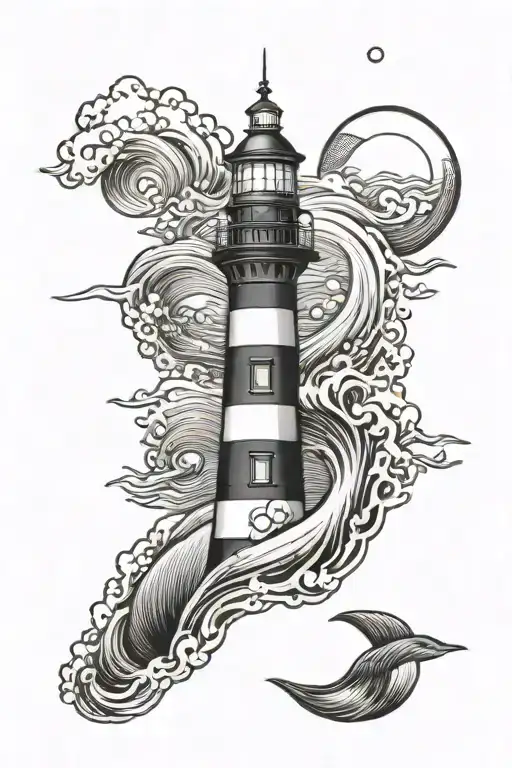 Lighthouse Waves Mermaid