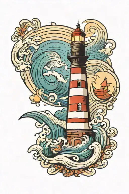 Lighthouse Waves Mermaid