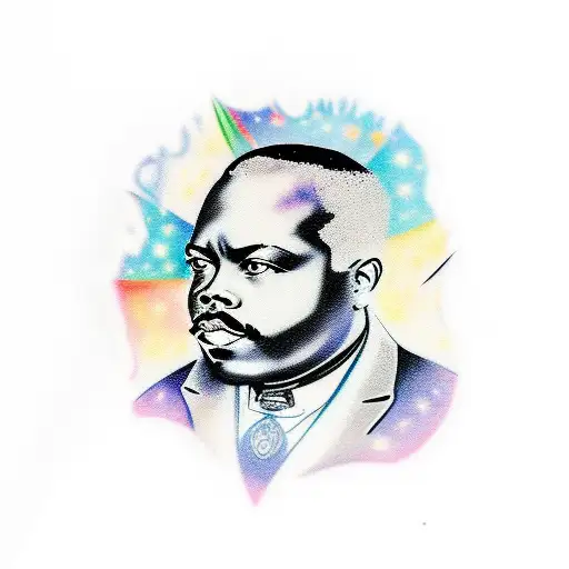 Marcus Garvey Portrait With A Galaxy Background