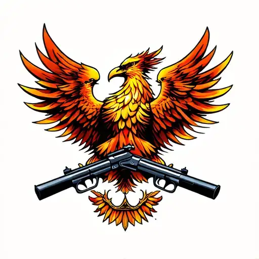 Phoenix With 2 Head And Guns