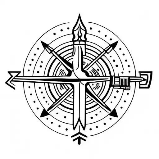 Fletched Arrow Pointing North