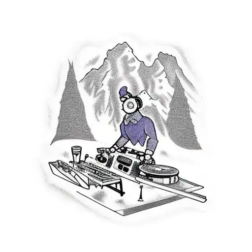 A Dj Playing Music On Top Of A Ski Tour