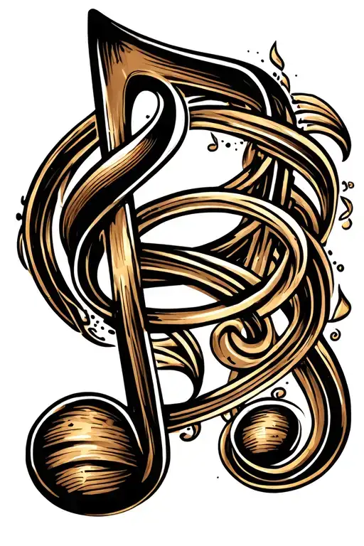 Music Note Intertwined