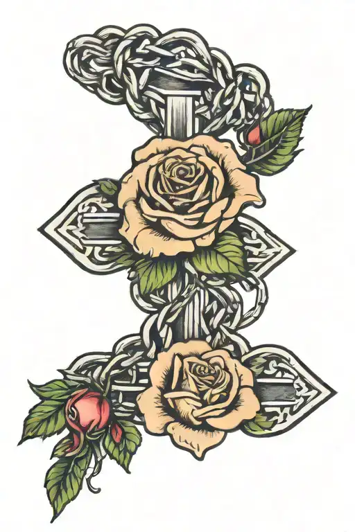 Cross Chains Rose Intertwined