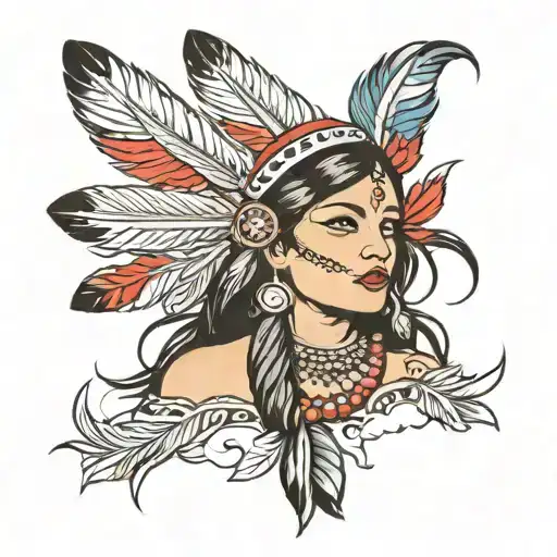 Indian Girl Feathers