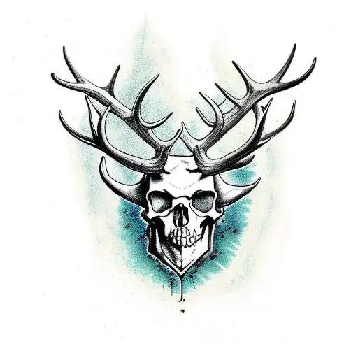 Real Elk Antlers With Skull