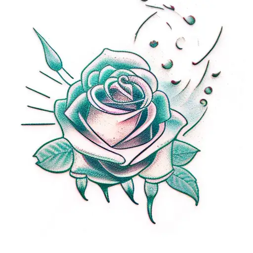 Long Stem Rose Wearing A Tie