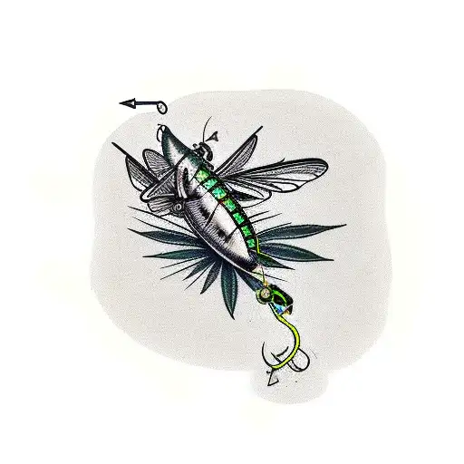 A Fly Fishing Lure Made Of Marijuana Leaves