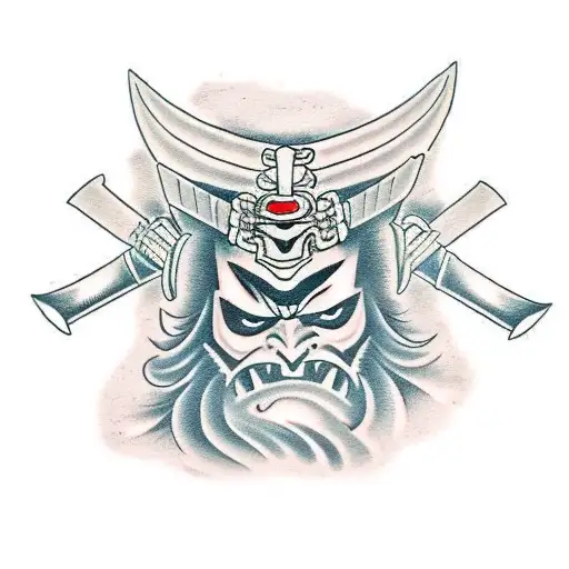 Demon Samurai And Katana