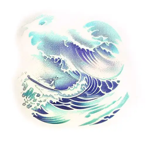 Ocean Wave & Fish Full Arm