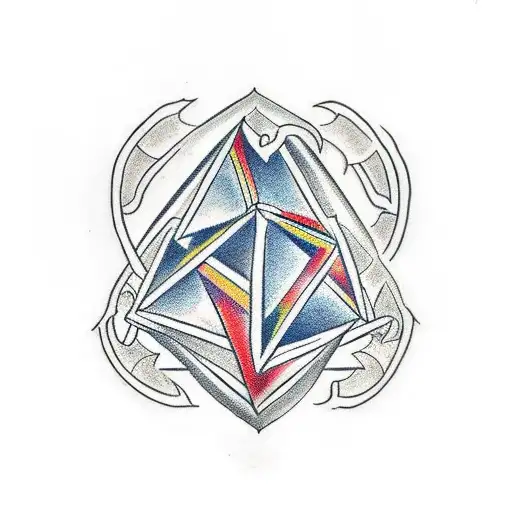 Traditional Tattoo Design Featuring Multiple Alchemy Triangles Forming A Larger Symbol