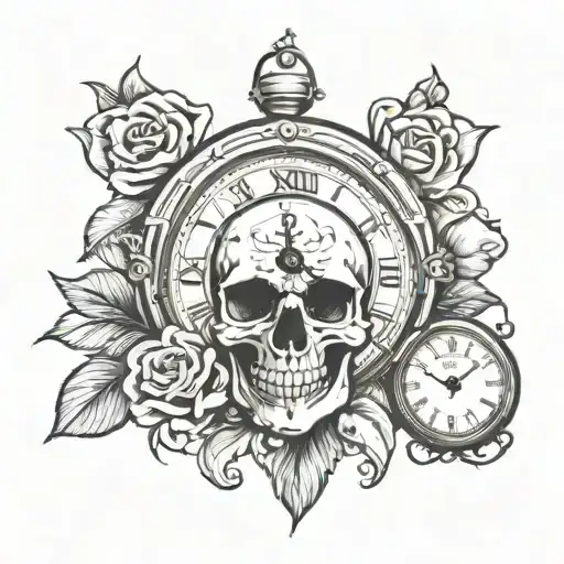 Clock And Skull