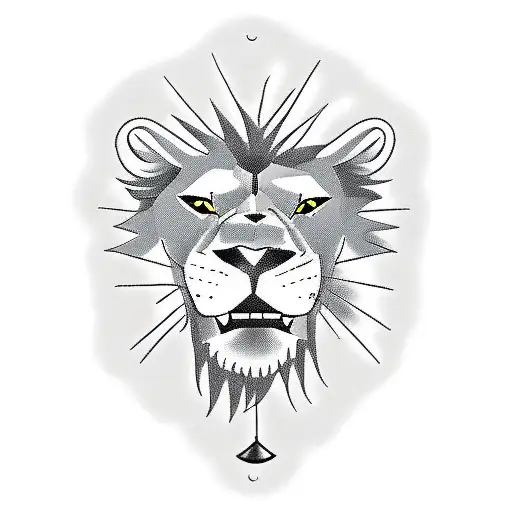 Baby Gangster With Lion Behind