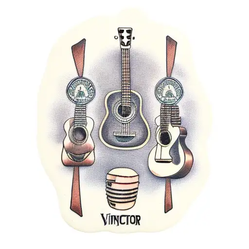 Acoustic Guitar And Drum Kit