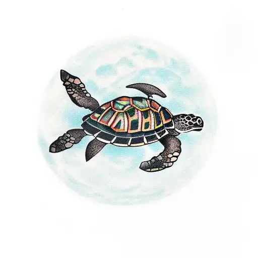 Turtle Within Moon
