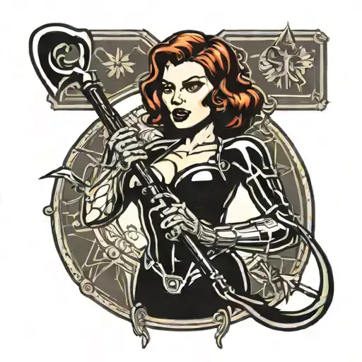 Black Widow With A Spade