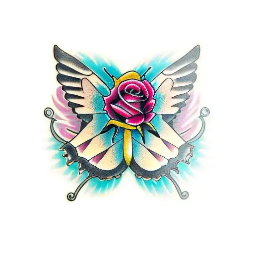 Butterfly Wings With Rose Body