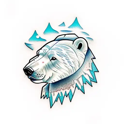 Wild Polar Bear With Crystal Back