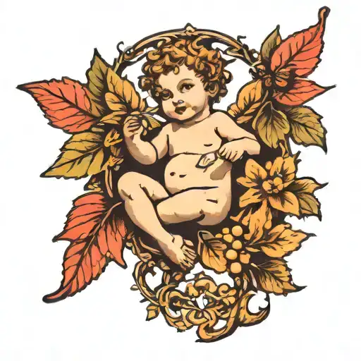 Cherub In Vines