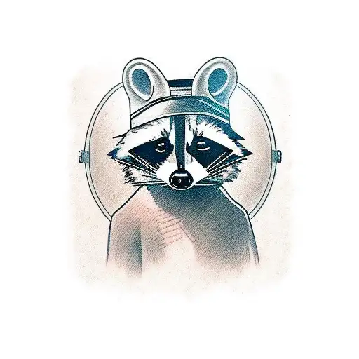 A Portrait Of A Raccoon Wearing A Cowboy Hat
