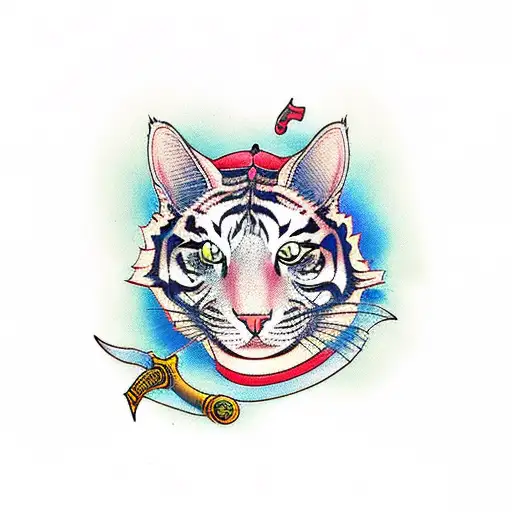 Cat Tiger With A Dagger