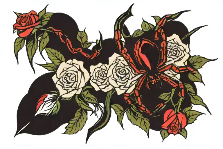 Spider With Knives And Roses