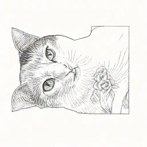 A Cat With A Traditional Banner That Says Misty