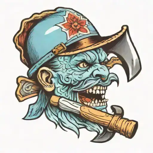 Axe With Baby Blue Head