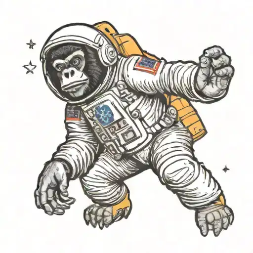 A Gorilla Astronaut Exploring The Galaxy