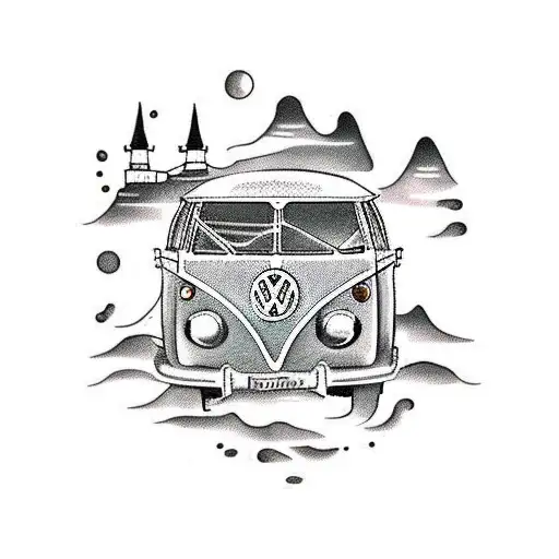 Vw Bus Lighthouse Ocean Mountain Book