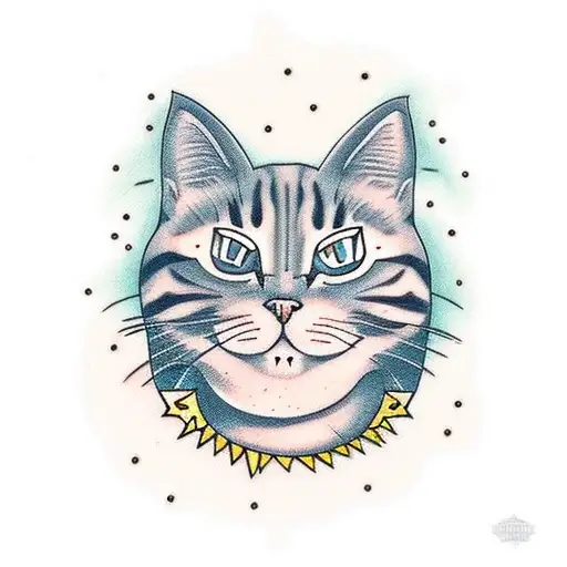 A Sleeping Cat Surrounded By Water And Candles