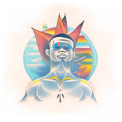 Men Meditating In African Clothes