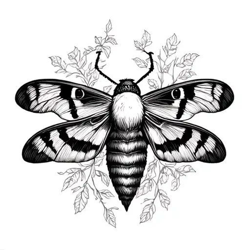 I Am Looking For A Deaths Head Hawk Moth In Black And White