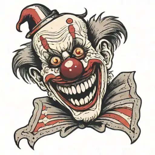 Creepy Clown With Happy Mask