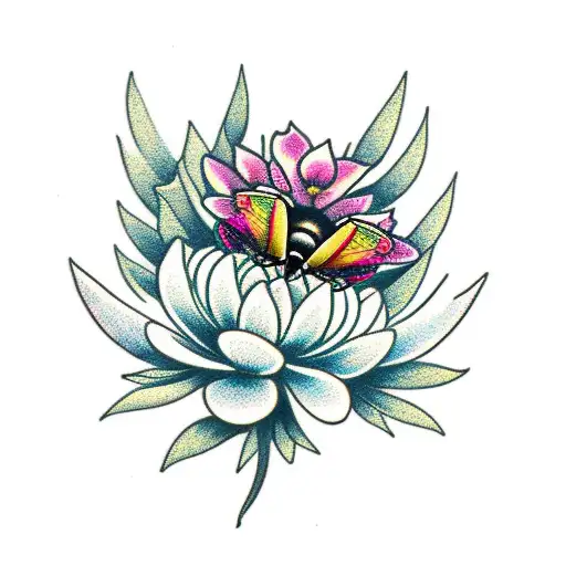 Rosy Maple Moth On Chrysanthemum