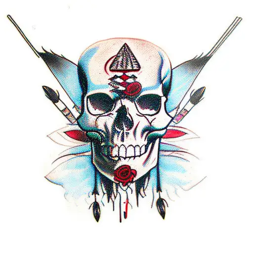 Native Skull Makeup Blood