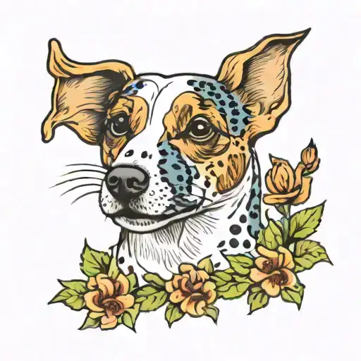 A Floral Spotty Jack Russel Terrier
