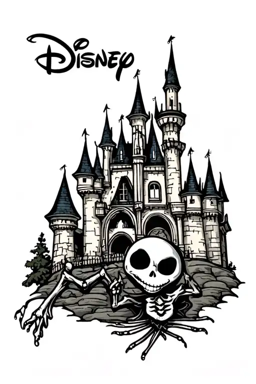 Jack Skeleton With Disney Castle