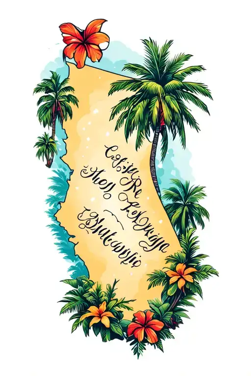 Costa Rica Country Shape Surrounded By Tropical Plantation