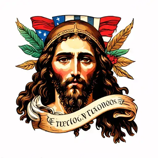 Sleeve Tattoo Depicting Biblical Scene