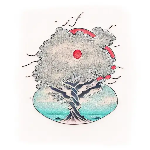 Tree With Kanji Symbols