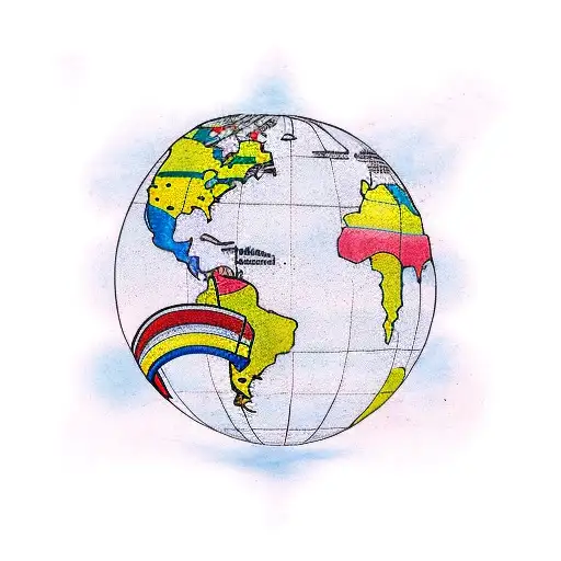 South America Globe Making Emphasis In Colombia And With Andean Style