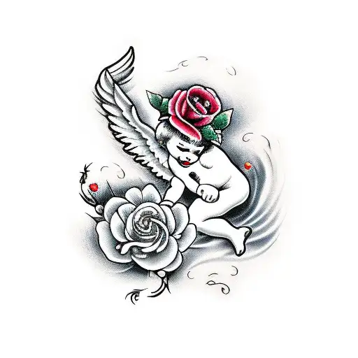 Cherub With A Rose Colors Sailor