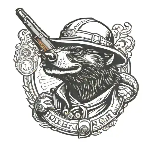 A Honey Badger Smoking A Cigar In Tactical Gear Integrated