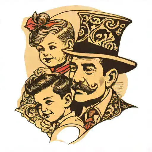 Child And Father And Son Card