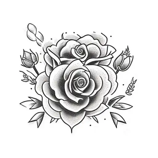 A Beautiful Bouquet Of Flowers Intertwined With A Vintage Camera