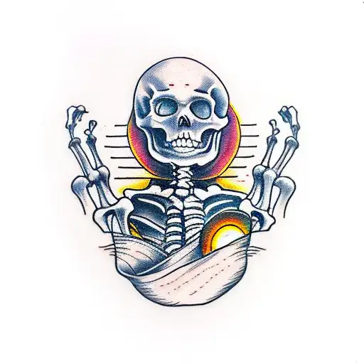 Whole Skeleton Watching Sunset