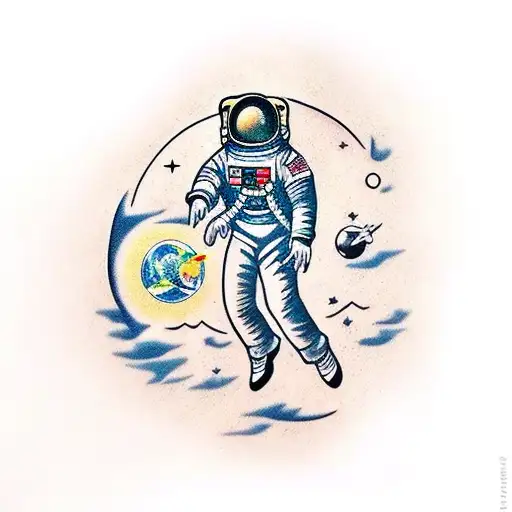 A Classic Astronaut Person By Side