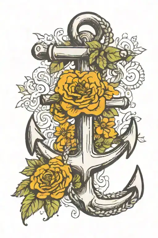 Anchor And Marigolds