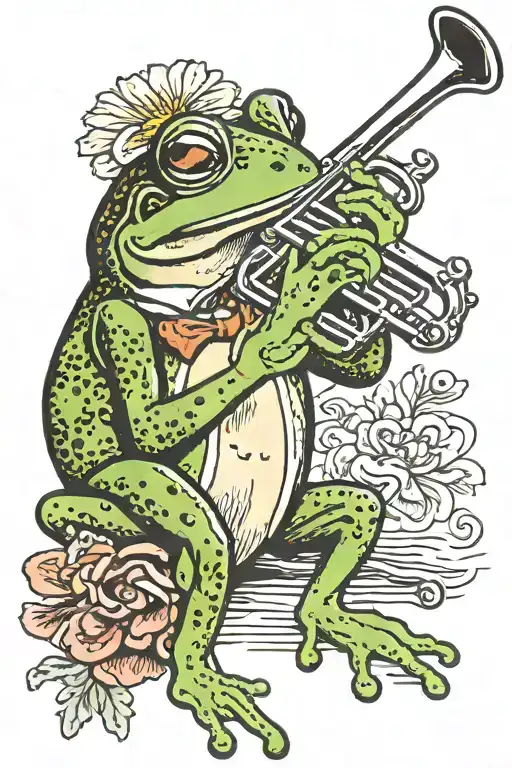 Frog Playing Trumpet